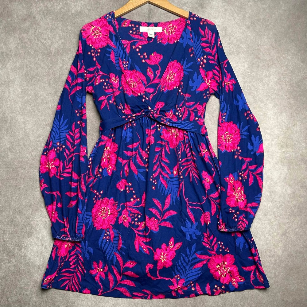 Lilly Pulitzer Loralei Romper S Never Ending Summer Blue Pink Floral Skort